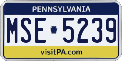 PA license plate MSE5239