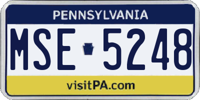 PA license plate MSE5248