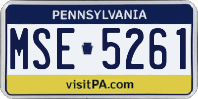 PA license plate MSE5261
