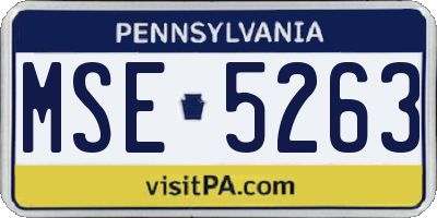 PA license plate MSE5263