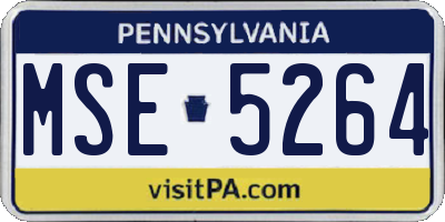 PA license plate MSE5264