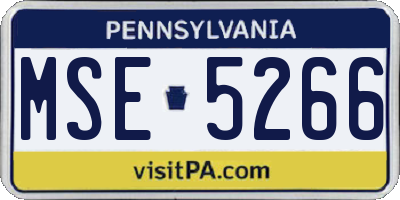 PA license plate MSE5266
