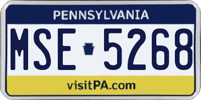 PA license plate MSE5268