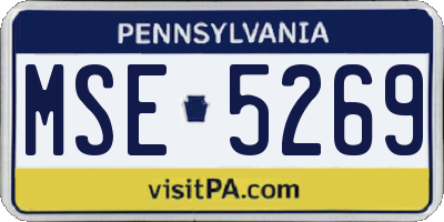 PA license plate MSE5269