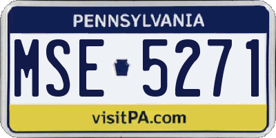 PA license plate MSE5271