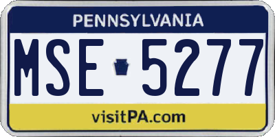 PA license plate MSE5277