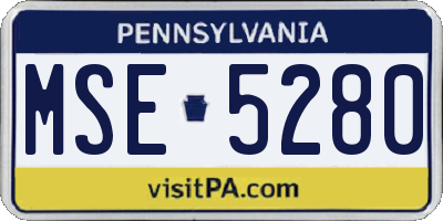 PA license plate MSE5280