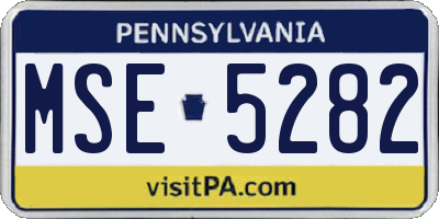PA license plate MSE5282