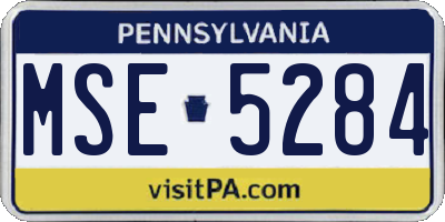 PA license plate MSE5284