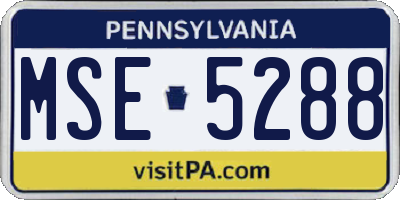 PA license plate MSE5288