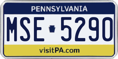 PA license plate MSE5290
