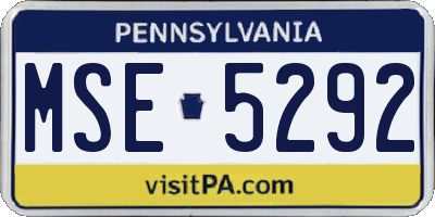 PA license plate MSE5292