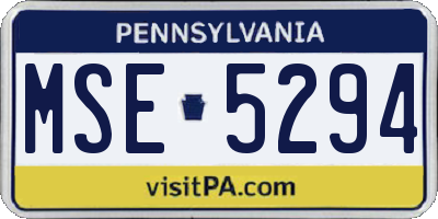 PA license plate MSE5294