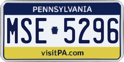 PA license plate MSE5296