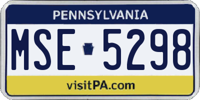 PA license plate MSE5298