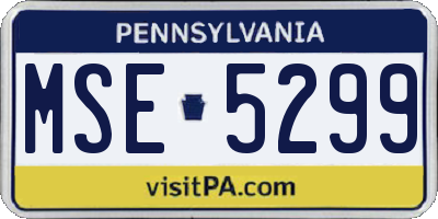 PA license plate MSE5299