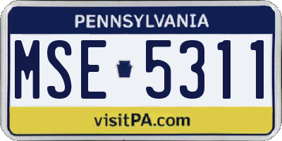 PA license plate MSE5311