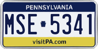 PA license plate MSE5341