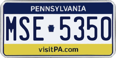 PA license plate MSE5350