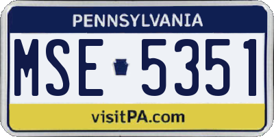 PA license plate MSE5351