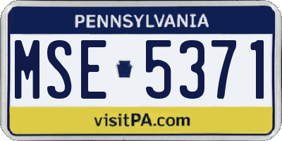 PA license plate MSE5371