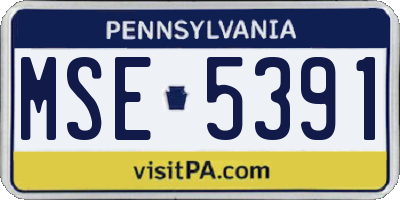 PA license plate MSE5391