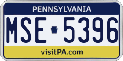 PA license plate MSE5396