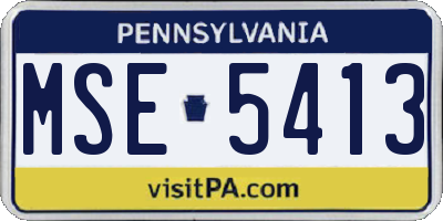 PA license plate MSE5413