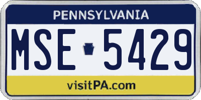 PA license plate MSE5429