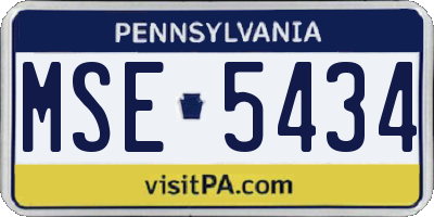 PA license plate MSE5434