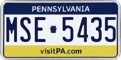 PA license plate MSE5435