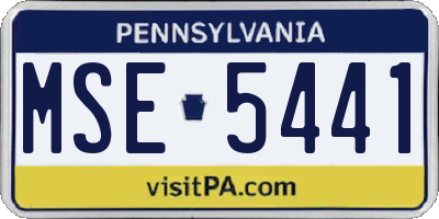 PA license plate MSE5441