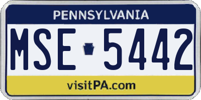 PA license plate MSE5442