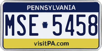 PA license plate MSE5458