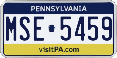 PA license plate MSE5459