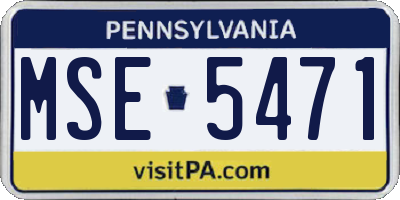 PA license plate MSE5471