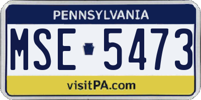 PA license plate MSE5473