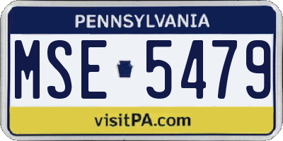 PA license plate MSE5479