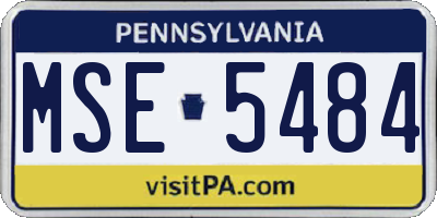 PA license plate MSE5484