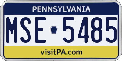 PA license plate MSE5485