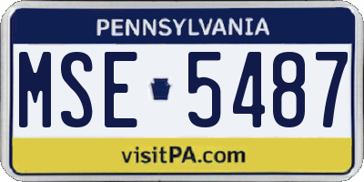 PA license plate MSE5487
