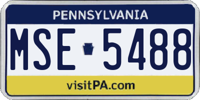 PA license plate MSE5488