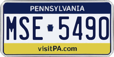 PA license plate MSE5490