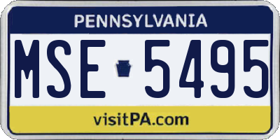 PA license plate MSE5495