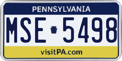 PA license plate MSE5498