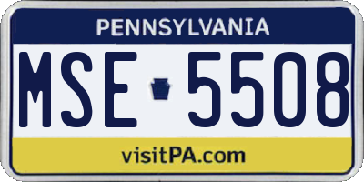 PA license plate MSE5508