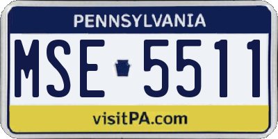 PA license plate MSE5511