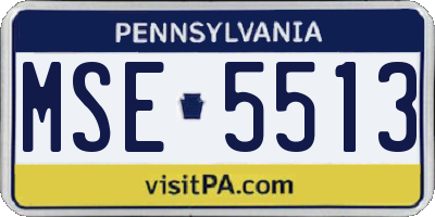 PA license plate MSE5513