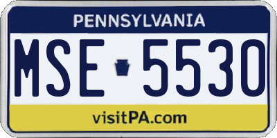 PA license plate MSE5530