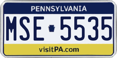 PA license plate MSE5535